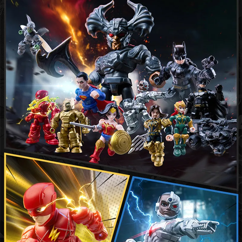 ﻿ Blokees DC JUSTICE LEAGUE Batman Superman Wonder Woman Aquaman Cyborg Arkham Serie Blind Box Anime-Figur Montage-Spielzeug Geschenk – Detail 14