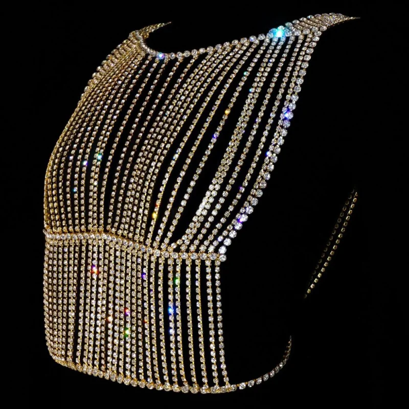 

Sexy bikini Body Chain Cross-border hot New Rhinestone multilayer tassels Bra and Panties Party Dance Underwear Body ornaments