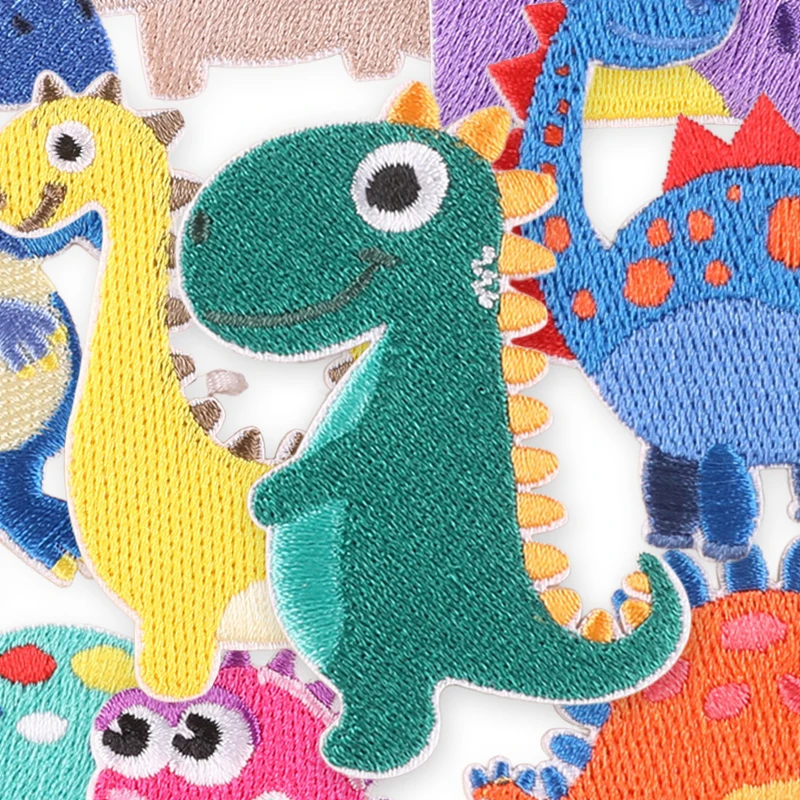 9-teilige selbstklebende Dinosaurier-Aufnäher für Kleidung, Tiere, zum Aufbügeln, bestickte Jacke, für Kinder und Jungen, zum Aufnähen, niedliche DIY-Aufkleber, Parches – Detail 3
