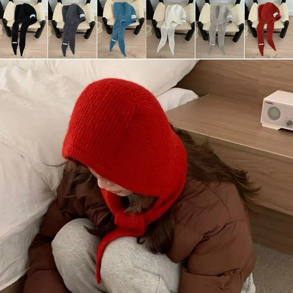 

Creative Gift Casual Knitted Beanies Cap Solid Color Y2K Style Beret Cap Warm Portable Balaclava Hat Women