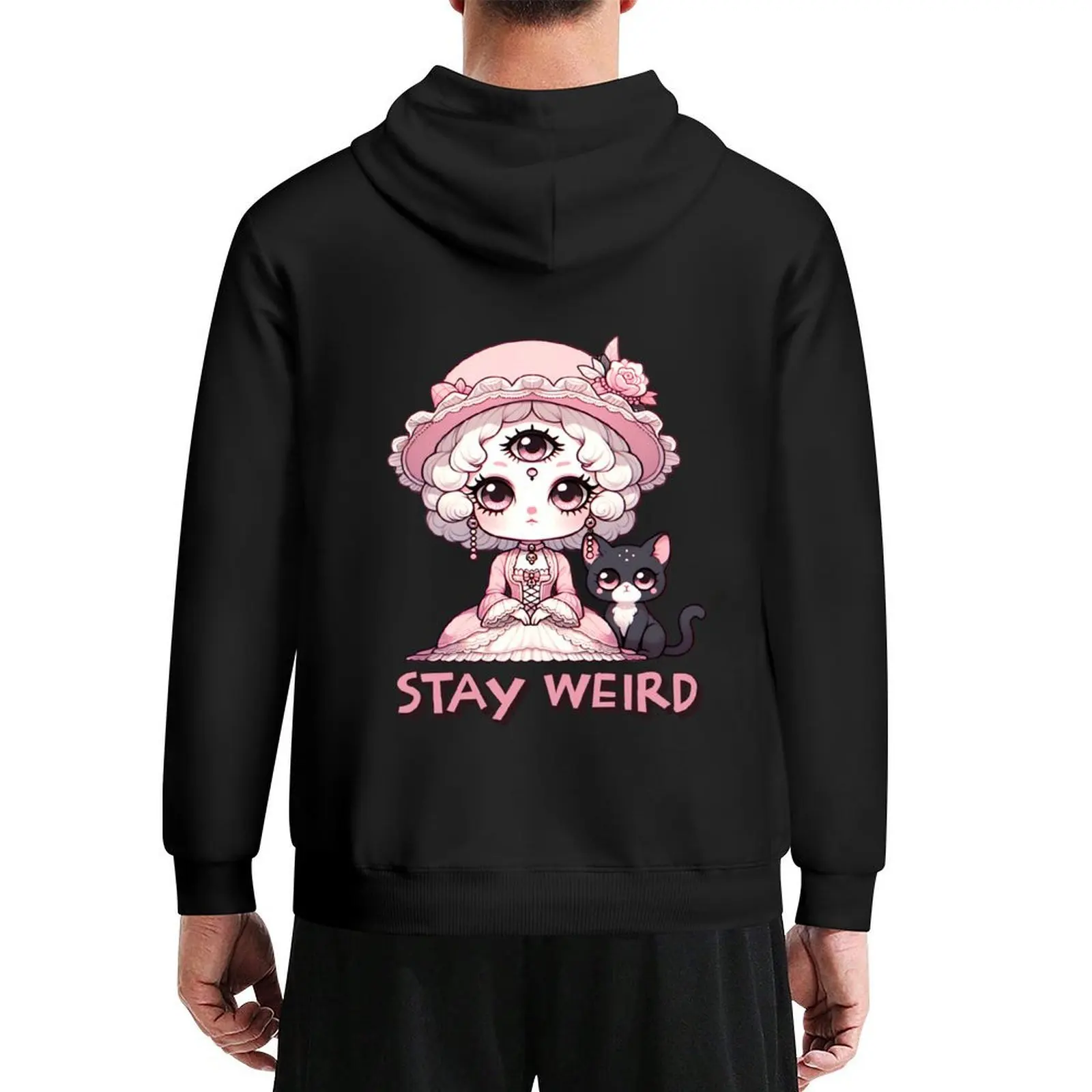 

STAY WEIRD Three Eyed Rococo Witch Hoodie blouse men's clothes aesthetic clothing hooded shirt man hoodie