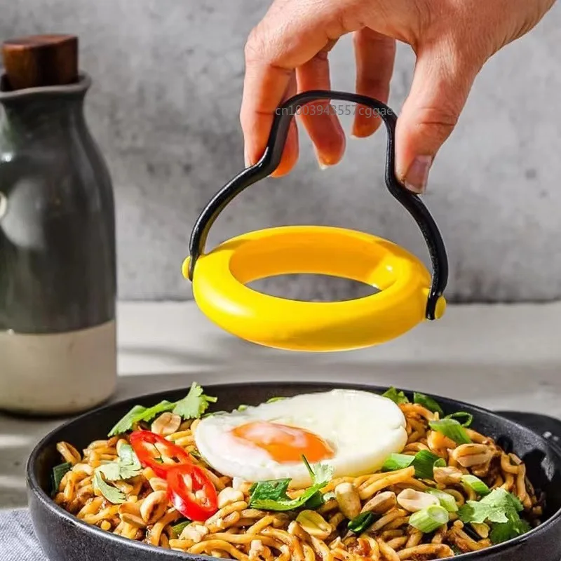 أدوات الطبخ قالب البيض المقلي 3 في 1 يقلب سهل صنع أدوات البيض DIY بها بنفسك مع مقبض حلقة البيض المضادة للتسرب للإفطار