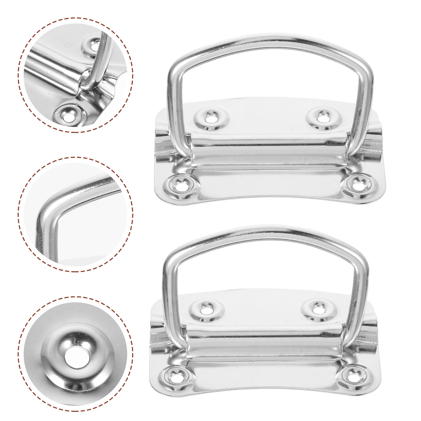 

2pcs Stainless Steel Handles Heavy Duty Box Pull Handle Replacement For Toolbox Door Cabinet Latch Mechanical Grip Comfortable