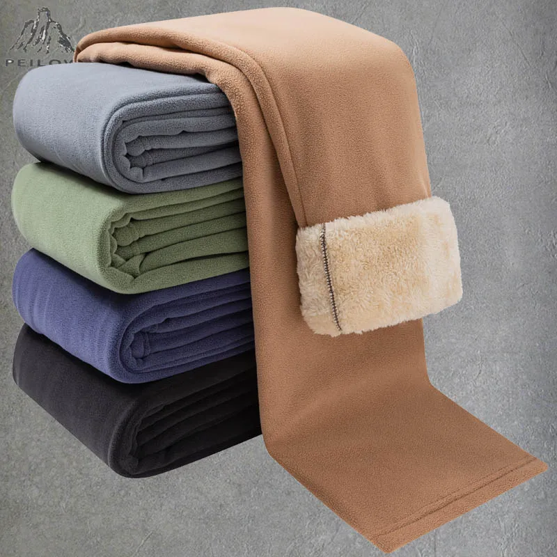 حجم كبير 7XL 8XL القطبية الصوف الرجال بانت الرباط الشتاء Sweatpants الذكور الدافئة الرياضة بنطلون عادية نحى شيربا مكبل بانت #1