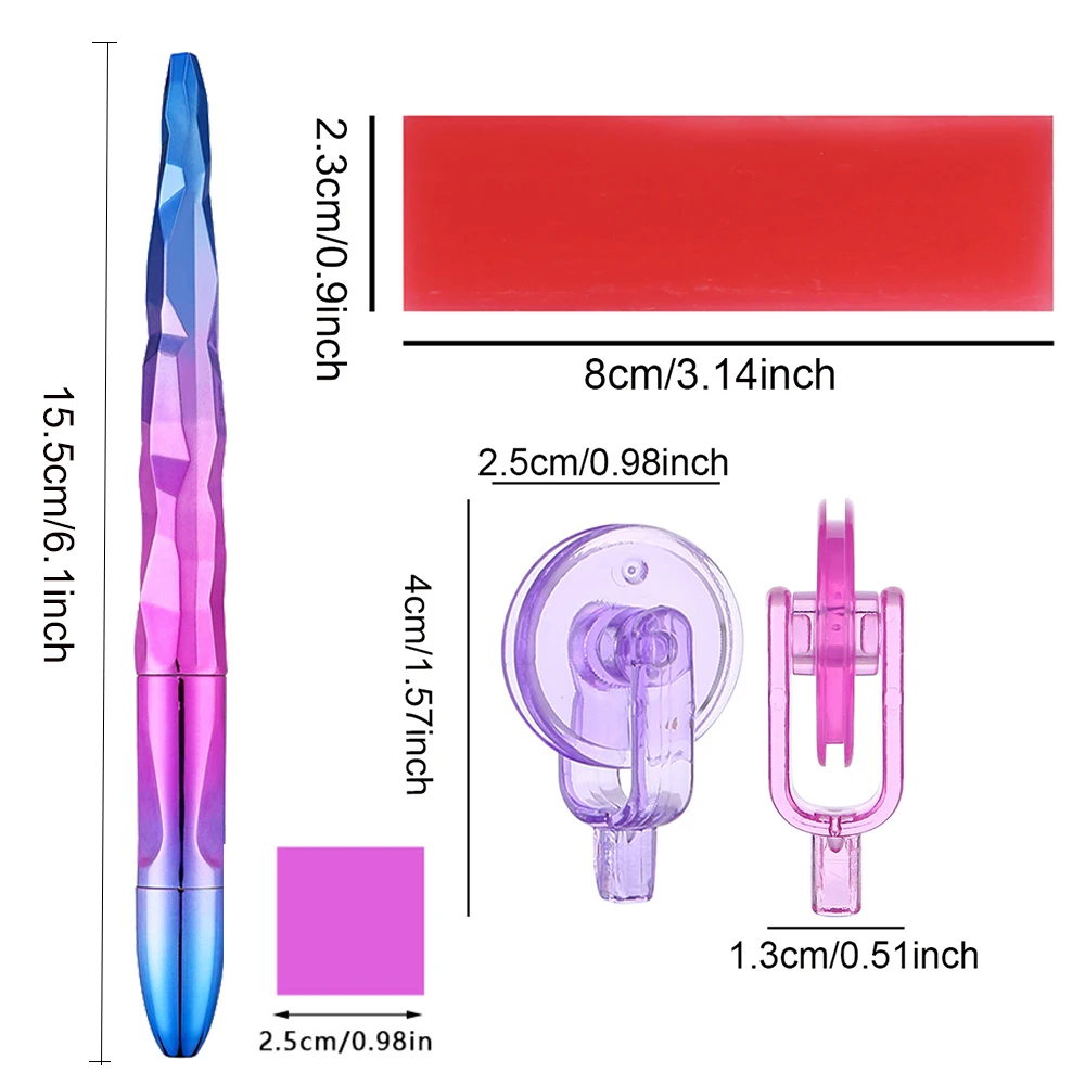 9 pz/set nuovi aggiornamenti 5D Diamond Painting Matte Pen Tool Point Drill Pens colla Caly Wax Mud Drill Picker Roller Wheel Head kit