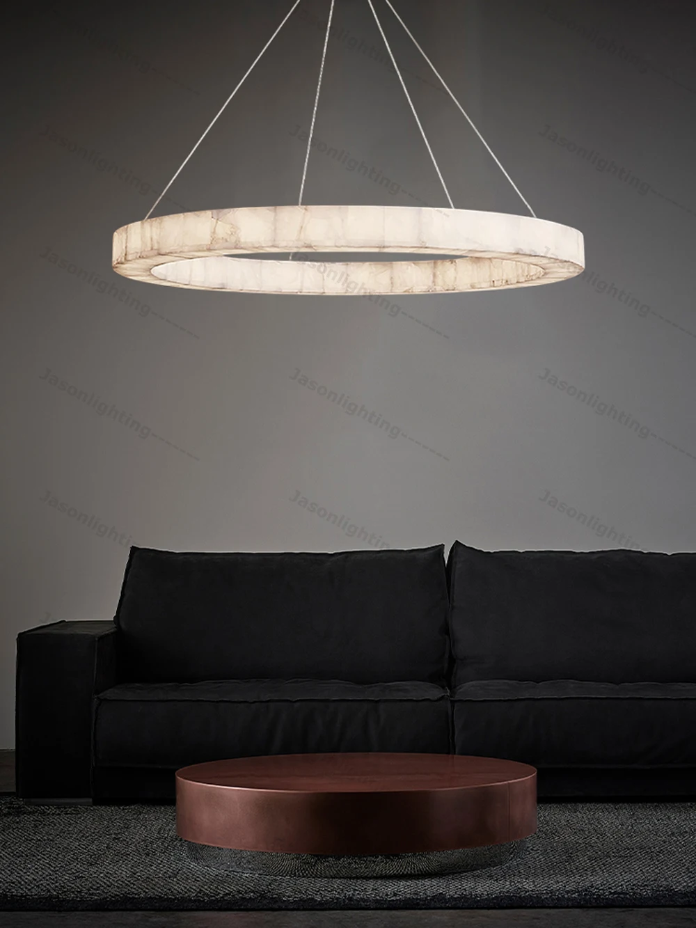 Dimmable LED Natural Marble Pendant Light Alabaster