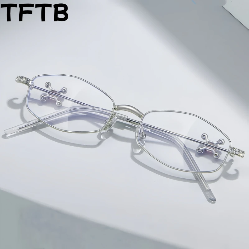 

TFTB Fashion Trend Diamond Women Eyeglasses Retro Polygonal Personality Optical Prescription Glasses Frame Net Celebrity Eyewear