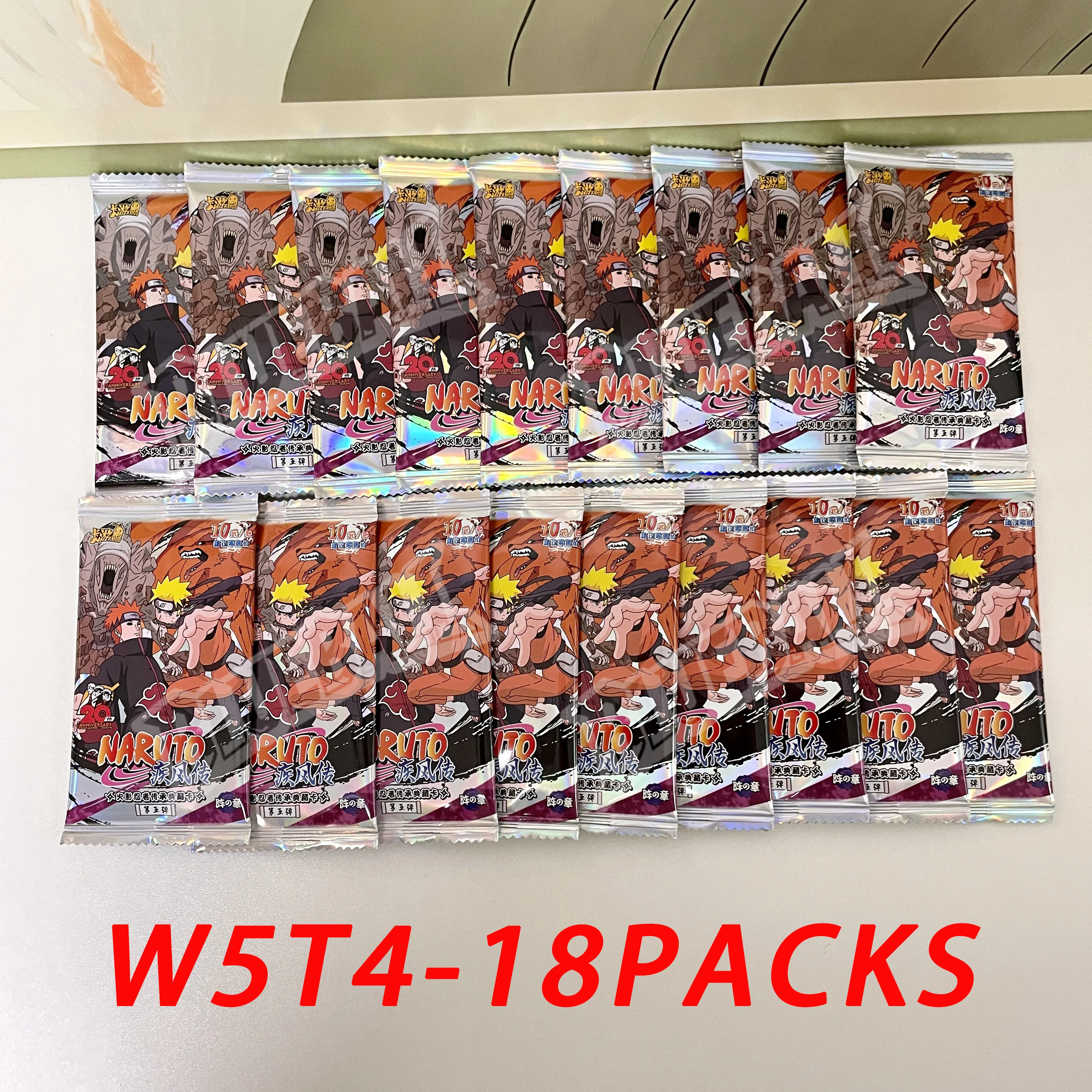 KAYOU Original Naruto Kartenbox W7T4 W2T4 Lose Packung Sasuke Uchiha Ninja Seltene Aufkleber Anime Sammelkartenspiel Geschenk für Kinder