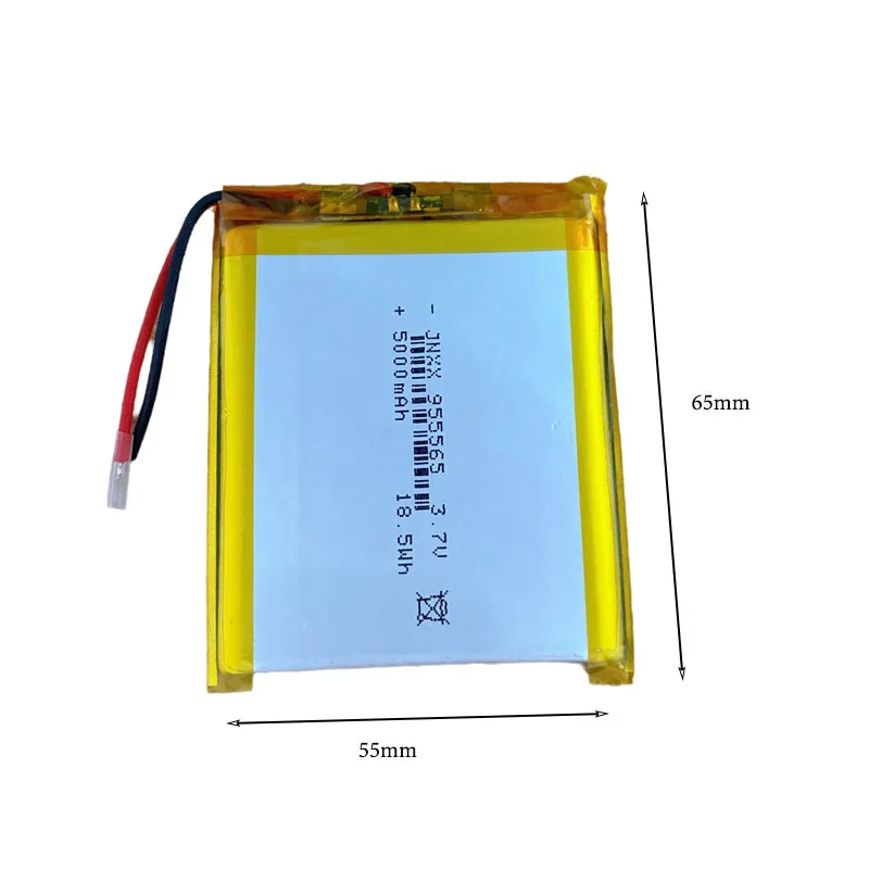 New  3.7V 5000mAh 955565 Lithium Polymer Battery Rechargeable lipo Batteries for Mobile Power GPS Locator Camera Tablet PC DVD