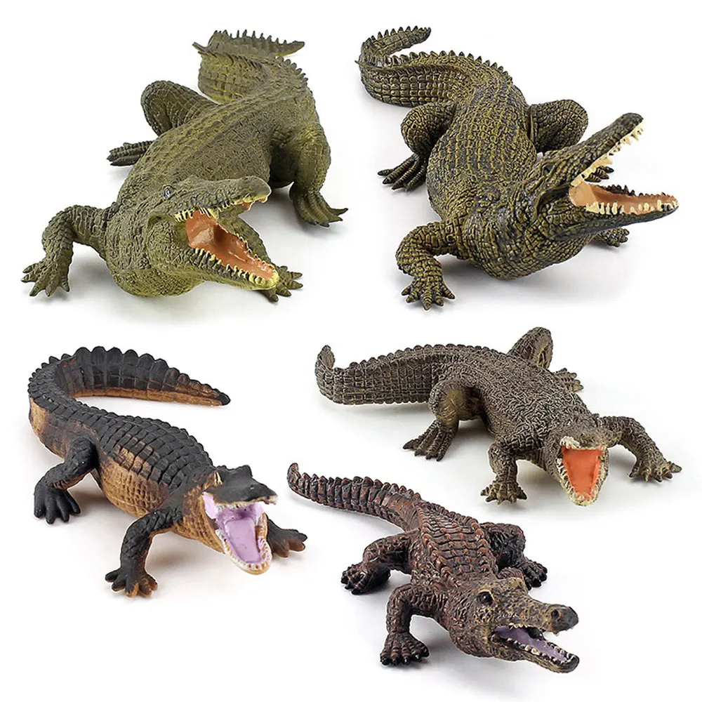 

Simulation Reptile Crocodile Model Set PVC Animal Figure Solid Ornament Toy Small Crocodile Cub Figurine HG123