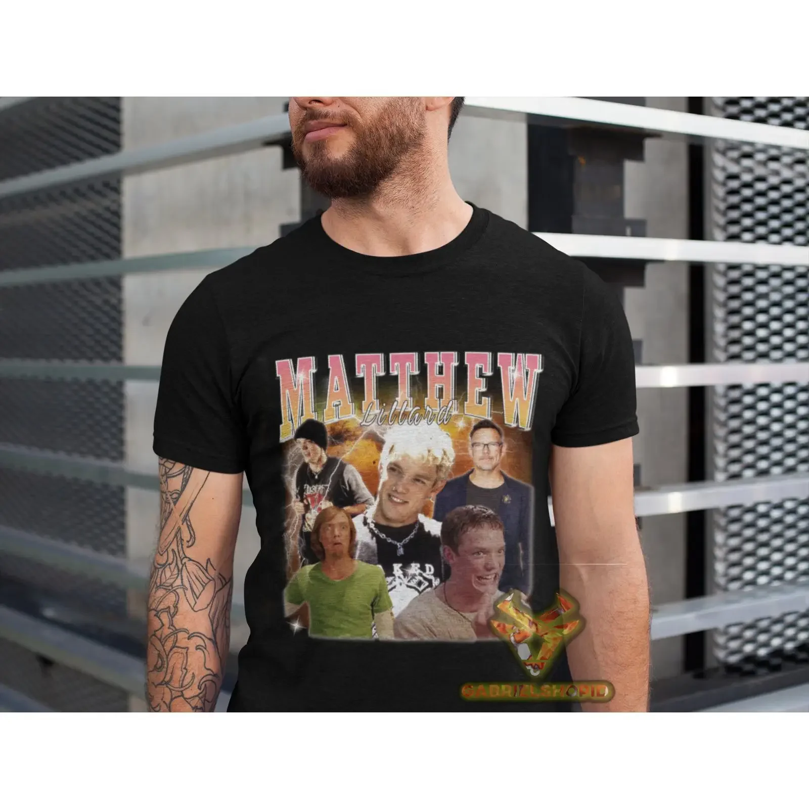 MATTHEW LILLARD Retro T shirt Bootleg Long Sleeve vintage 4 vintage Washed Soft Unisex homme graphic Casual Breathable