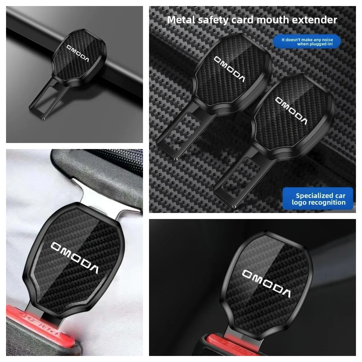 Safety Belt Extension Lock Plug For Chery Omoda C5 Tiggo7 Tiggo8 Pro Jaecoo J7 Carbon Fiber Style Seat Belt Buckle Auto Interior