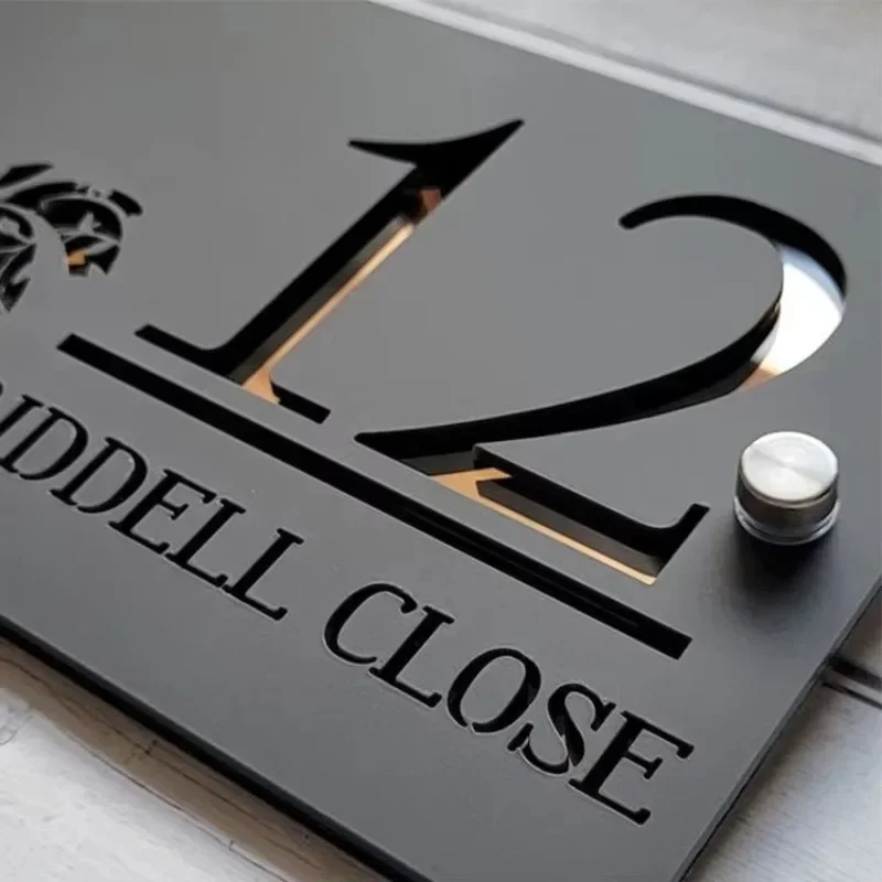 Fast Ship Condo Number Light Emitting Diode Door Logo Business Acrylic Door Number Plaque