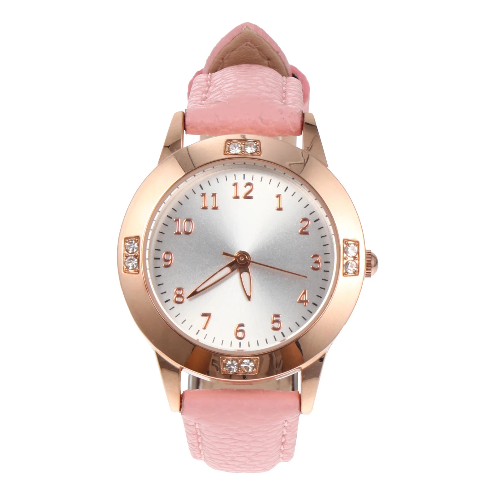 

Diamond Studded Watch Pink Adjustable Size Waterproof Women Student Wristwatch Fashionable Diamond Studded Watch Daily Gift