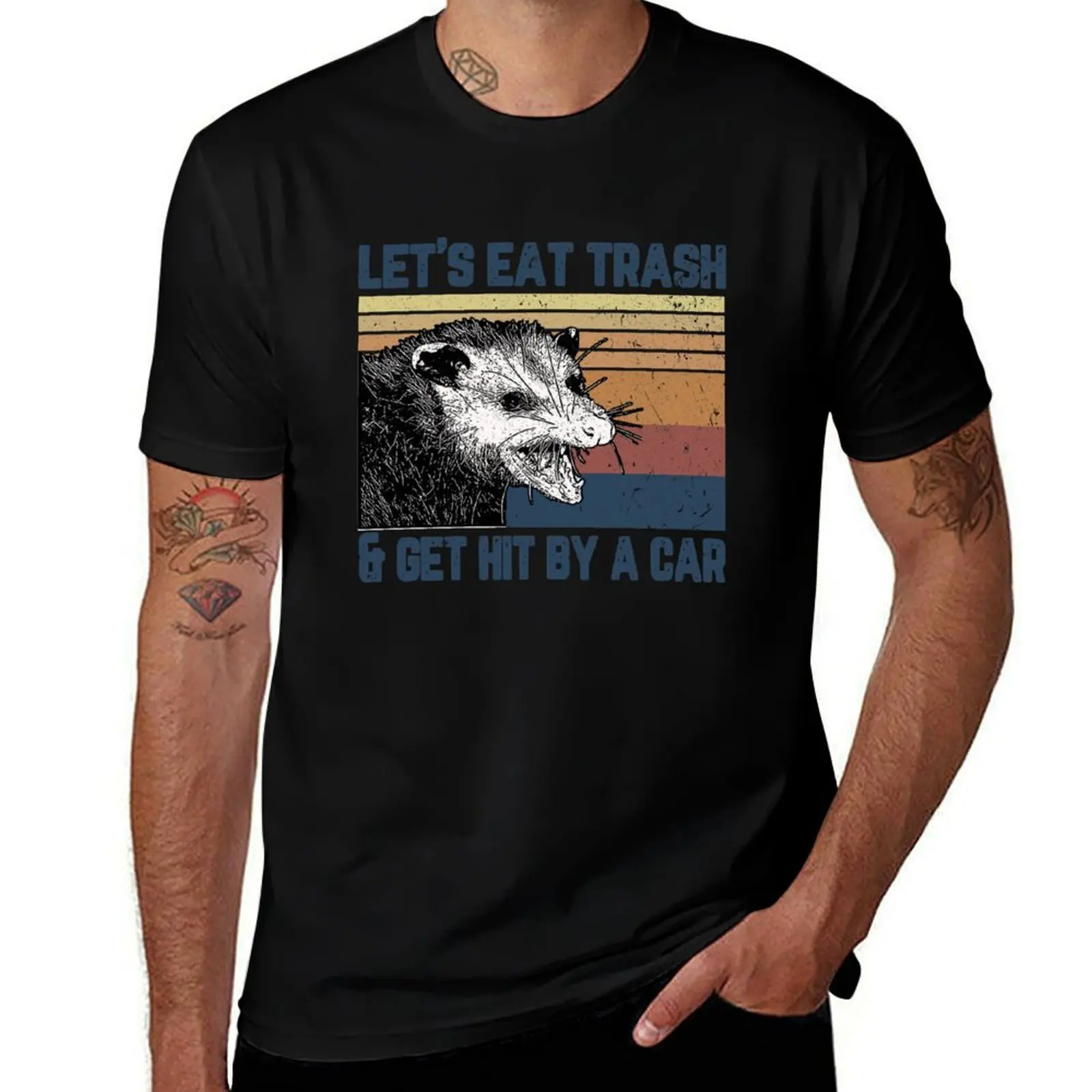 Let's eat trash and get hit by car T-Shirt Halloween Casual T-Shirt