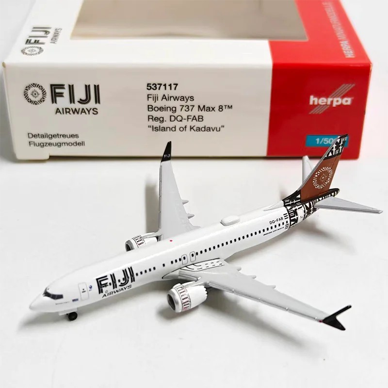 

herpa Diecast Alloy 1:500 Scale Fiji Boeing 737 MAX 8 537117 Passenger Airplane Model For Display Collections