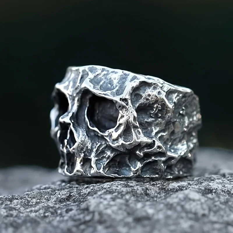New Vintage Gothic Stainless Steel Skull Rings For Men Punk Rock Skeleton Punk Hip Hop Men Motorcycle Rock Biker Jewelry Gifts