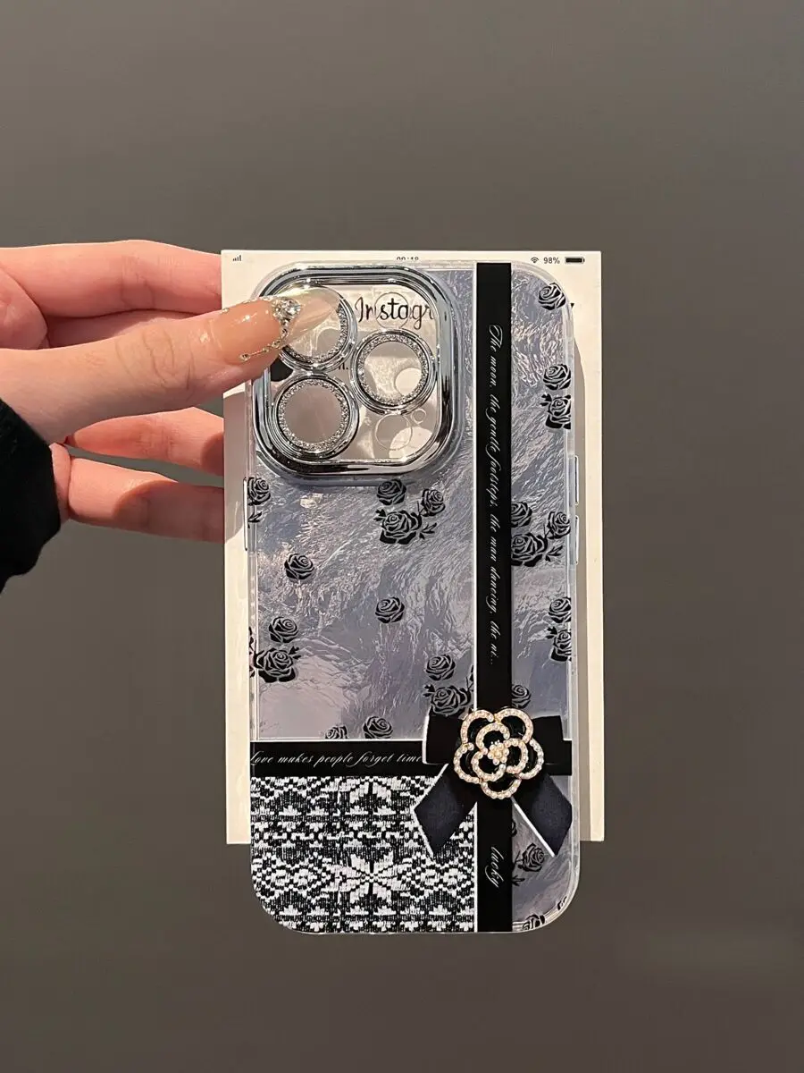 جراب هاتف فاخر بنمط منقوش من الجلد لهاتف أيفون ، غطاء بلون واحد ، حرف ذهبي ، موضة المد والجزر ، أيفون 15 ، أيفون 14 ، أيفون 13 ، أيفون 12 برو ماكس ، ساخن