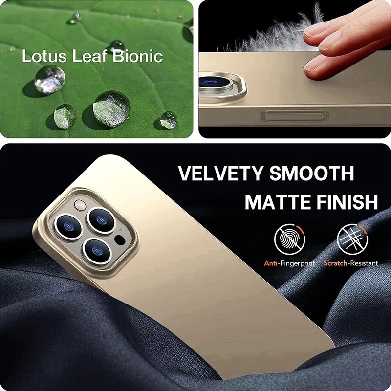 Luxury Matte Hard PC Case For iPhone 16 15 14 13 12 11 Pro Max Plus Mini Ultra Thin Back Cover Solid Color Shockproof Slim Shell