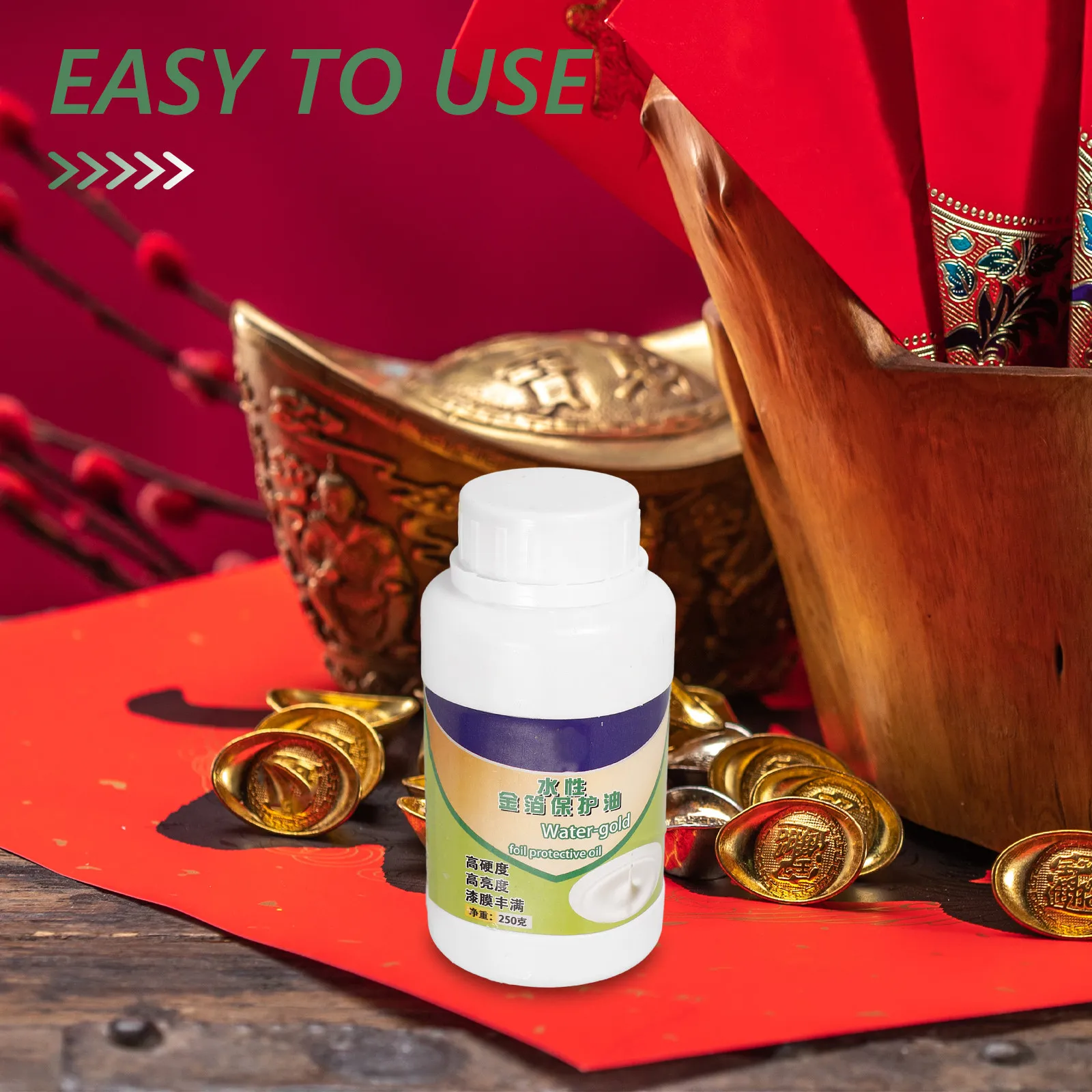1 Bottle Water-Based Gold Foil Protective Oil for DIY Gilding Crafts Home Decor Art Projects Gold Leaf Surface Oil 250G