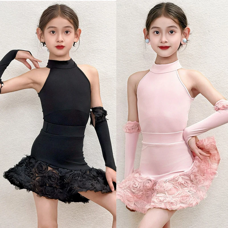 

Children'S Ballroom Dance Training Suit Girls Latin Dance Competition Dress Kids Rumba Latin Dance Costume Stage Wear SL15769