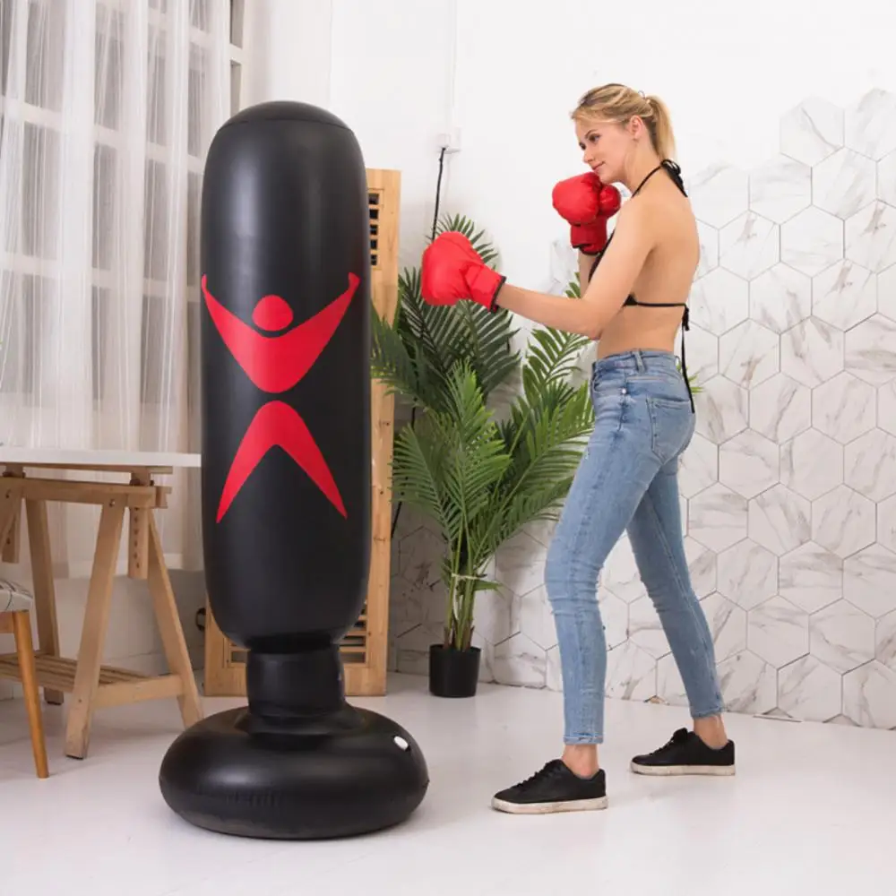 Boxing Column Tumbler Pvc Thickening Free-stand Pressure Relief High Quality Sandbag Boxing Pillar 160cm Inflatable Boxing Sack