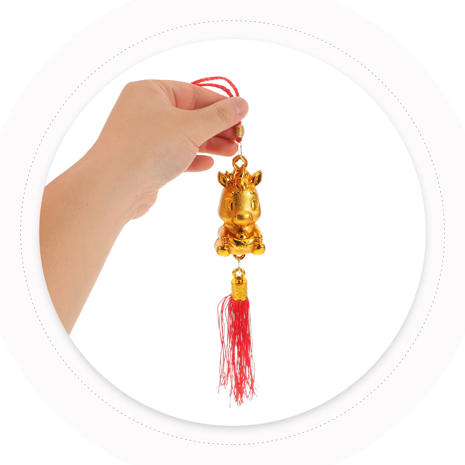 

12Pcs Chinese New Year Horse Hanging Ornaments Spring Festival Bonsai Decorations Tassel Lucky Pendants Spring Festival Pendants