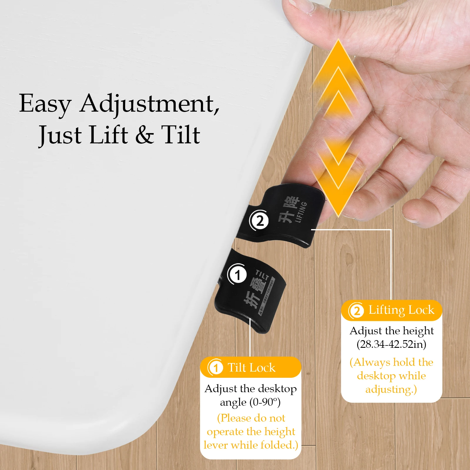 Mobile Sit Stand Desk Height Adjustable Computer Desk with Wheels Lifting Computer Desk Folding Mobile Home Office Laptop Table