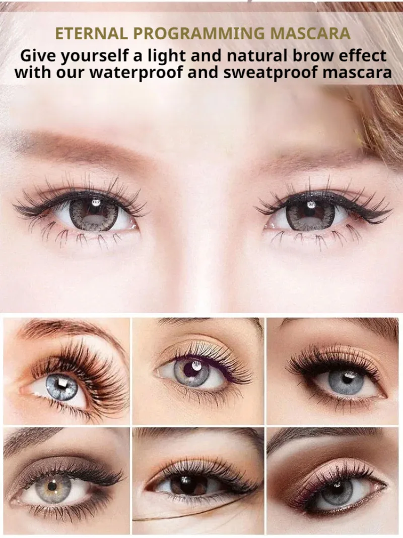 Curling mascara waterproof nonsmudged natural longlasting curling combthin thick eyelash base