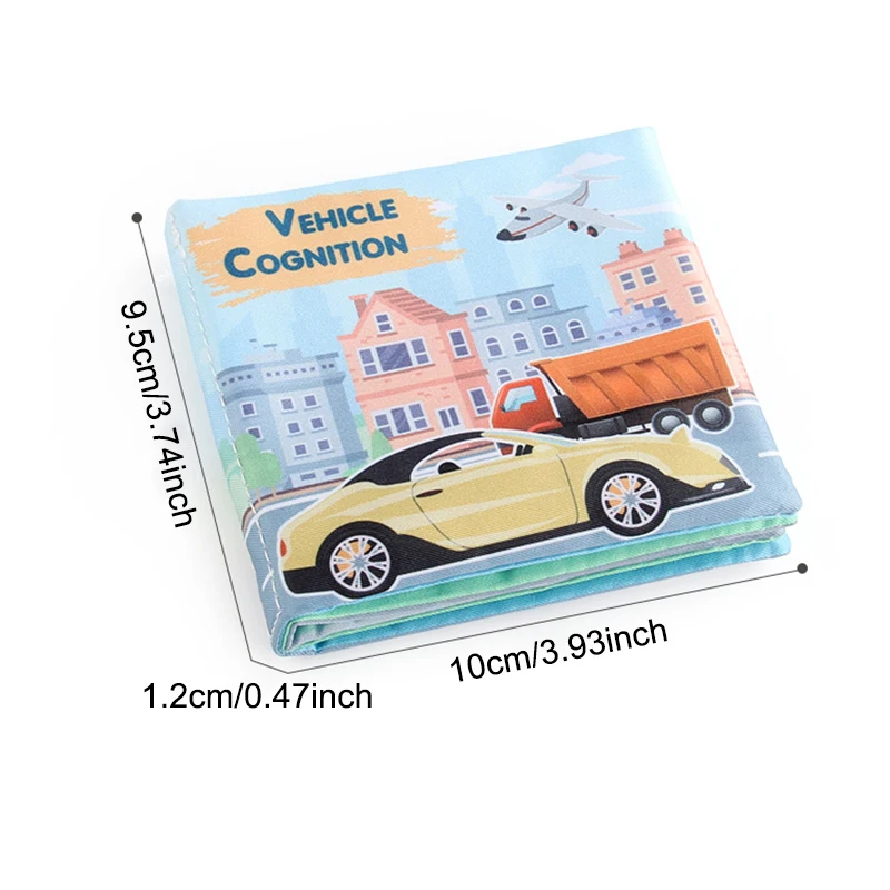 Kleurrijk stoffen boek voor kinderen, educatief speelgoed, interactief speelgoed voor dieren/groenten/auto's, interactief geluidspapier voor vroeg leren