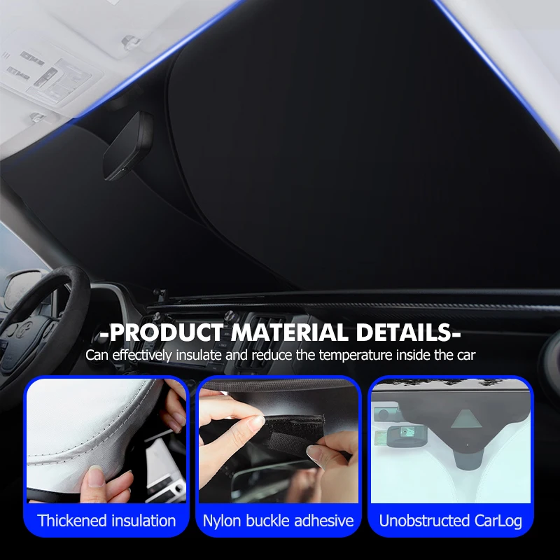 Car Sunshade Front Windshield Foldable Parasol Summer Protection For Hyundai Sonata i30 i20 Tucson Elantra Kona N Line view 2