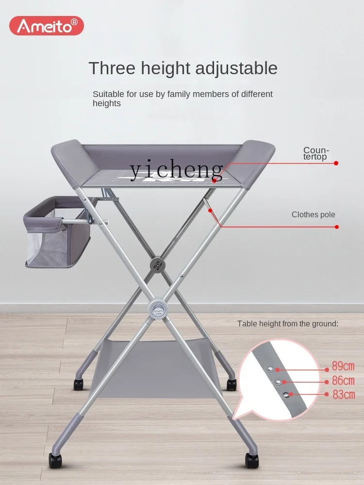 Tqh-Table Proxy pour Soins de Bébé, Bureau Multifonctionnel Pliable, Lit de Énergie