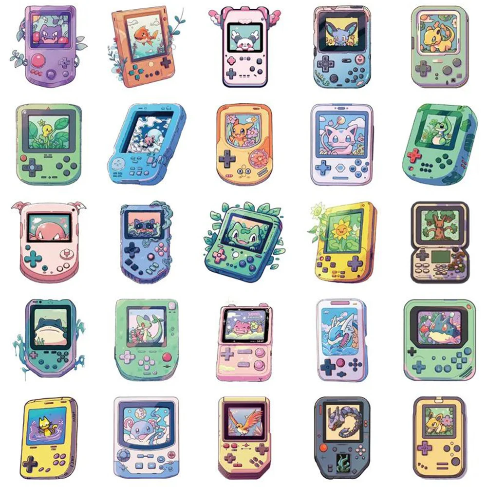 10/30/50 Stuks Leuke Pokemon Stijl Game Console Cartoon Stickers Anime Decal Diy Telefoon Koffer Laptop Koelkast waterdichte Sticker Speelgoed