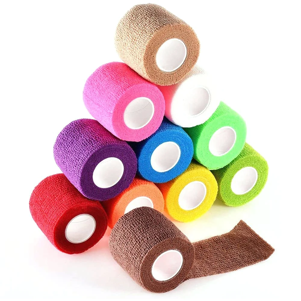 1 Rolle Wrap Sports Tape Bulk, selbstklebendes Rap Tape, selbstklebender elastischer Stick-Bandage, Power Flex Wrap für Handgelenk- und Knöchelverletzungen – Detail 1