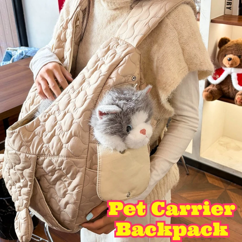 

Pet Carrier Backpack Front Chest Carry Hard Bottom Large Size Portable Outdoor Pet Bag Winter Warm Cold Protection Dogs Cats New