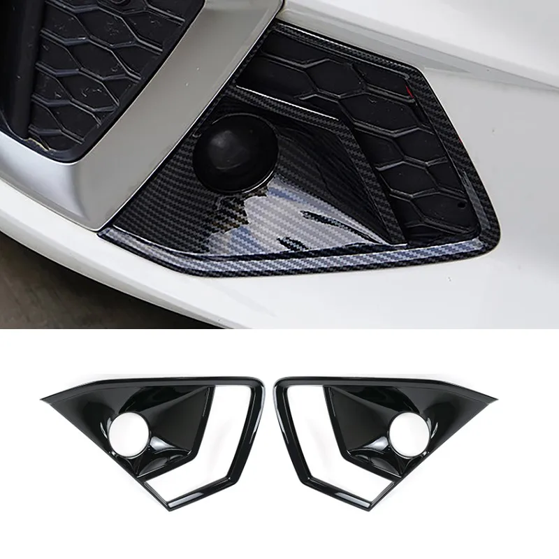 

Автомобильная наклейка с узором из углеродного волокна, передняя противотуманная фара, бампер, рамка, декоративная накладка для Audi A4 B9 2020-2021, внешние аксессуары