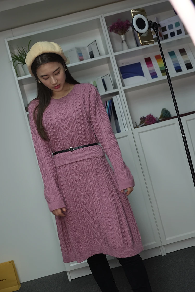 

Женский шерстяной комплект Camere LunaSelected, тяжелый зимний вязаный свитер со стерео вышивкой, повседневный, удобный, модный