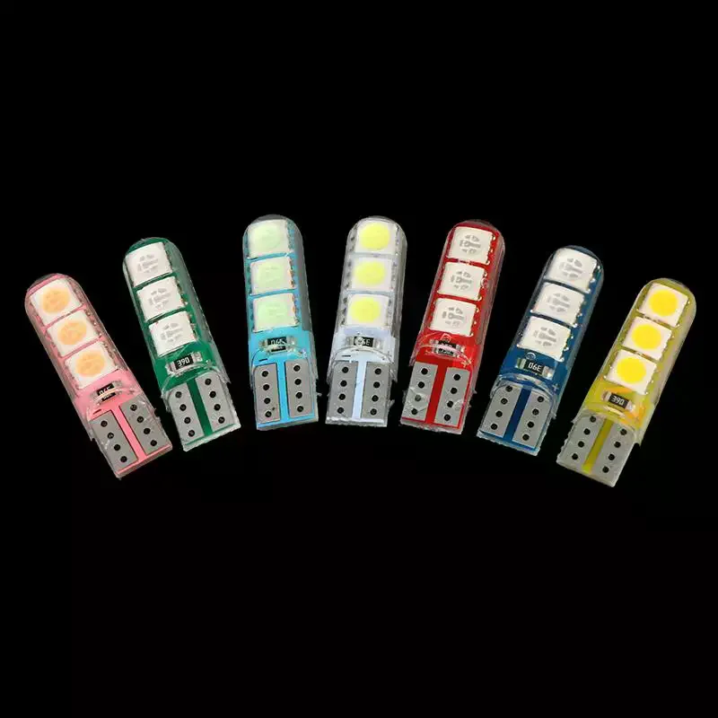 

High-Temperature Silicone Automotive LED Bulb For Width Lights, Trunk Lights, License Plate Lights, W5W T10, 5050, 6SMD