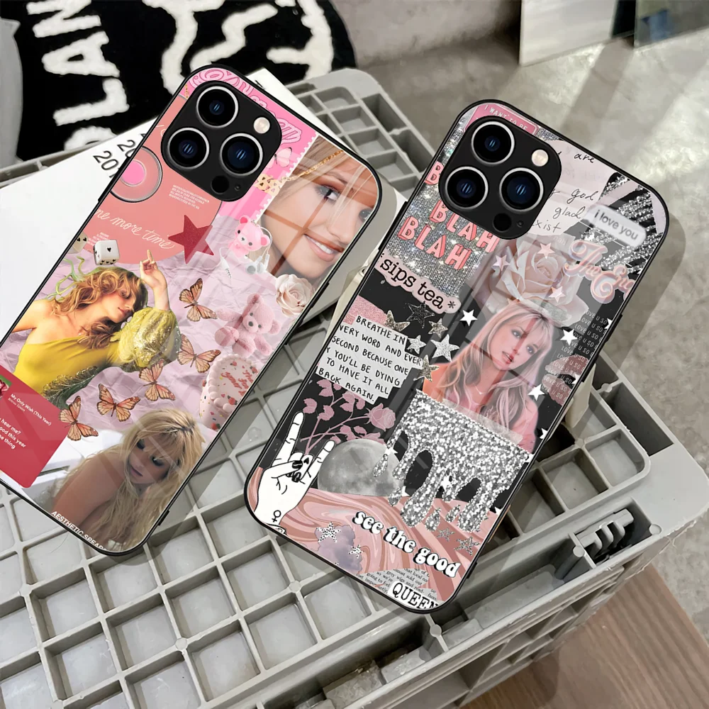 Actor Britney Spears Phone Case 2023 For IPhone 15 14 Pro 13 11 12 XR XS MAX 7/8 X Plus 13 Black Glass Covers