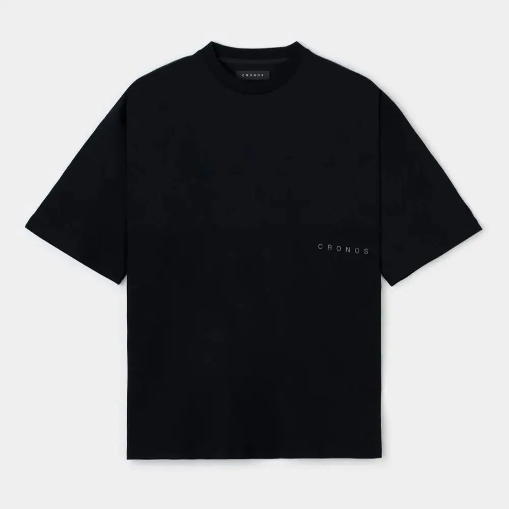 メンズ オーバーサイズ ブラック Tシャツ 「CRONOS」 グラフィック