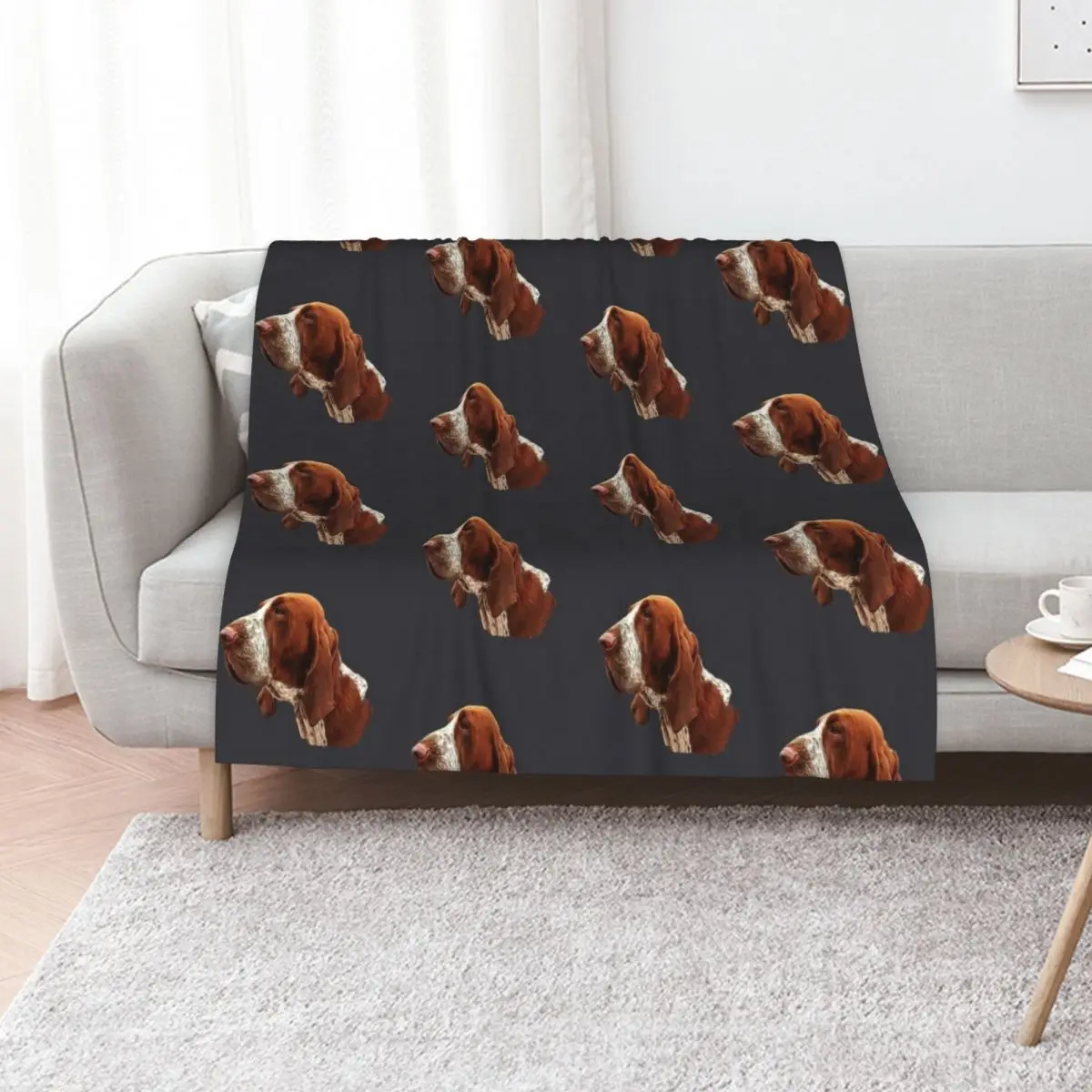 Manta de lana Chestnut Bracco Italiano, manta acogedora, regalo de cumpleaños para él y ella