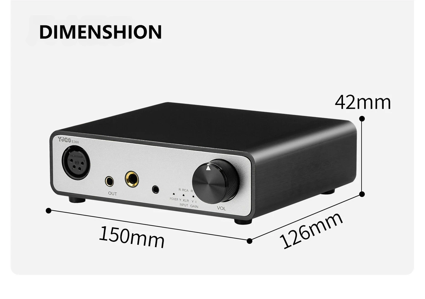 YJCO HiFi Balanced Kopfhörerverstärker TPA6120A2*2 Chip 4.4/3.5/6.35/XLR Ausgang DC12V, Audiophiler Desktop Balanced Amp E300 – Detail 16
