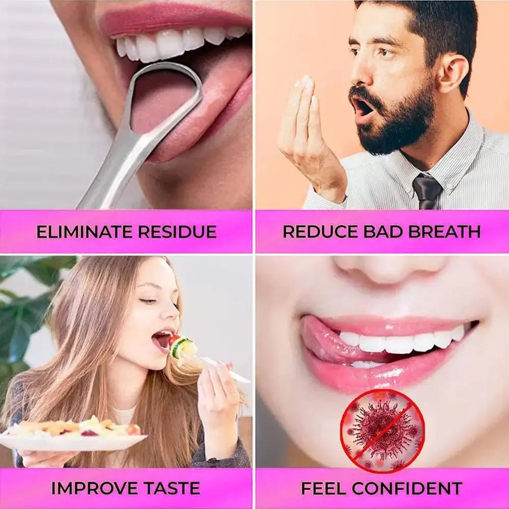 1pcs Tongue Scraper Brush Stainless Steel Tongue Cleaner Tools Removal Tool Breath Eco-friendly Breath Bad Brush Oral D5n4