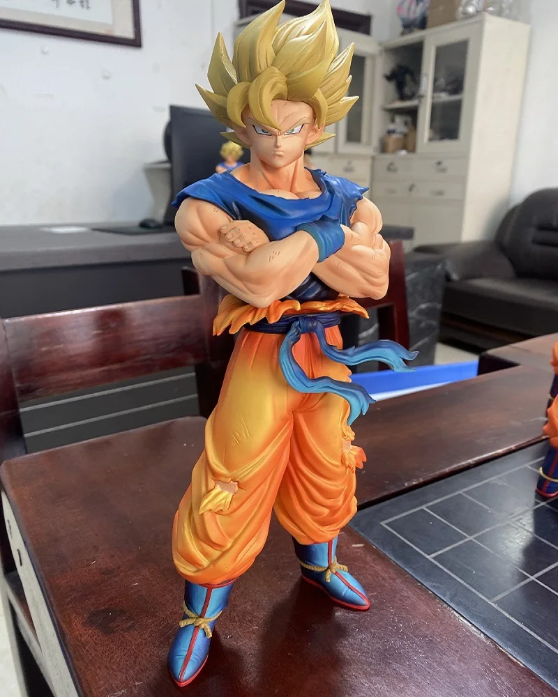

Yj Factory Super Saiyan Goku Crossed Arms Collectible Figure Dragon Ball Anime Statue Desk Decor Gift For Anime Fans