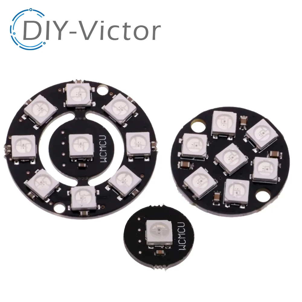 1Bit 3 4Bit 7Bit 8Bit 12Bit 16Bit 24Bit 32 64 bity WS2812 5050 RGB LED pierścień + zintegrowany sterownik moduł kontrolera dla Arduino DIY