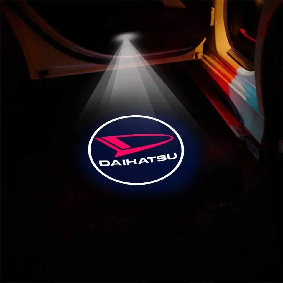 

2X Car Door Welcome Led Laser Projector Logo Ghost Shadow Night Light Wireless For Daihatsu Terios Sirion Mira Materia Rocky YRV