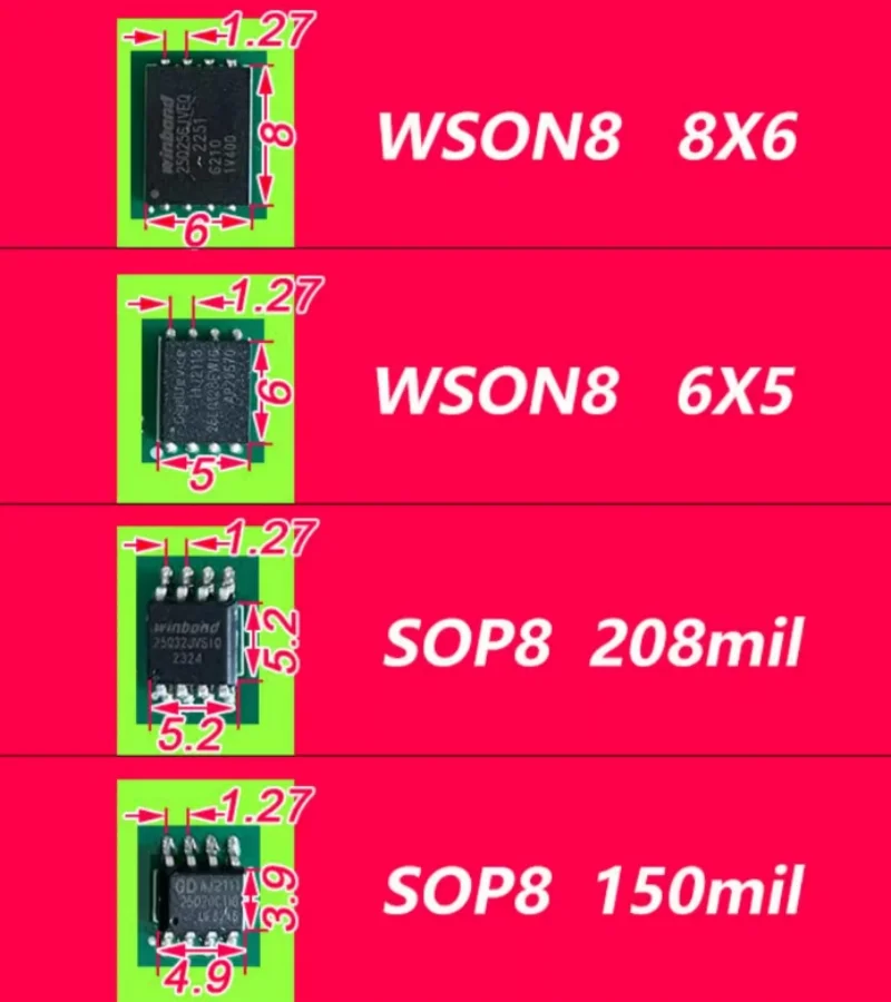 Wholesales for Sop8 wson chip download burn write probe spring needle flash eeprom chip burner cable Sop8 wson