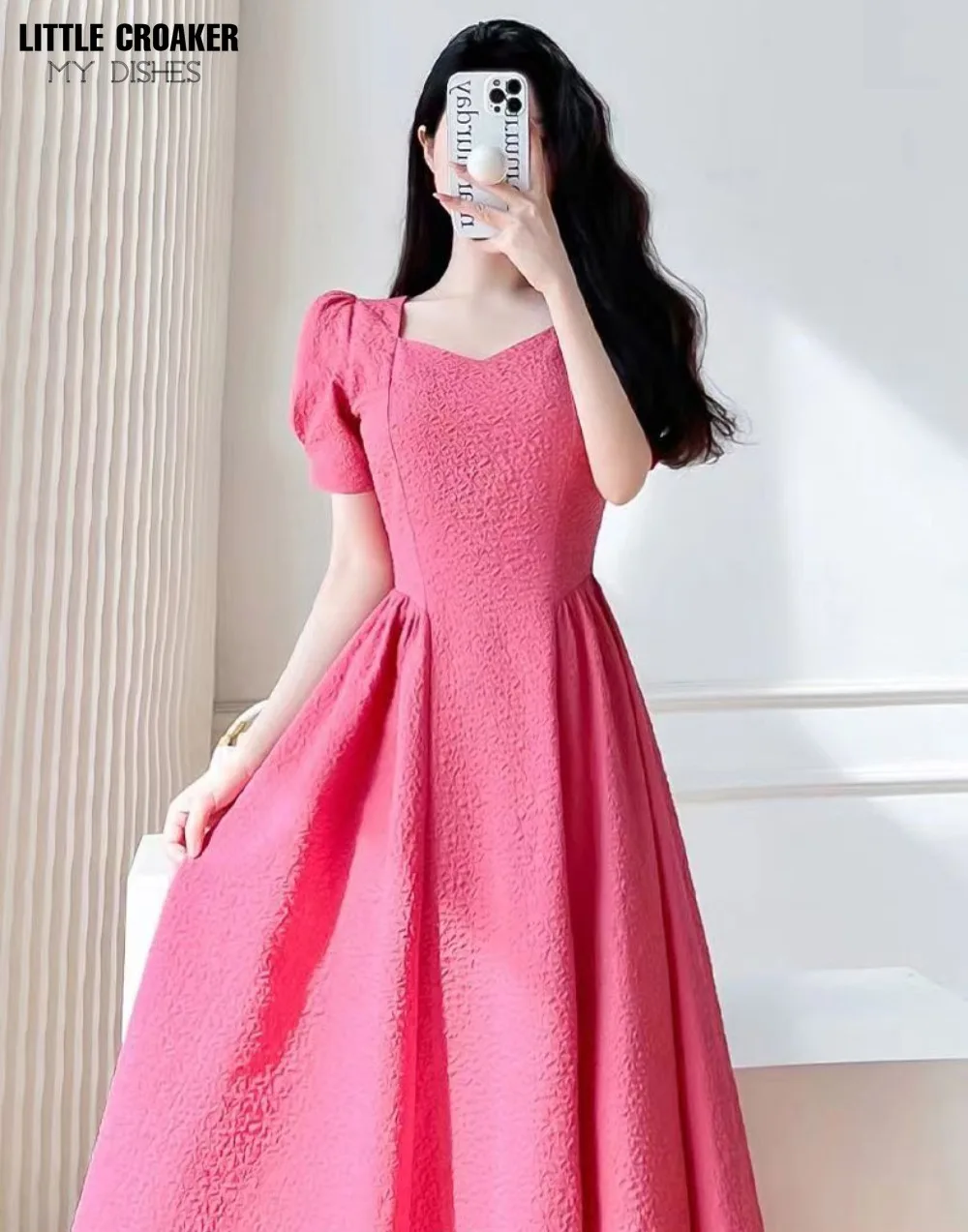 Youthful Prom Dress Vestido De 15 Mas Vendido Simple Puff Sleeve Hot Pink Cocktail Dress for Women