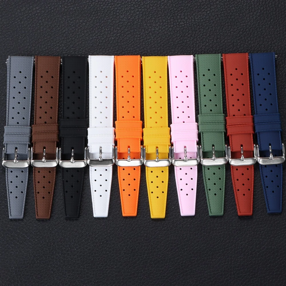 18mm 20mm 22mm Tropisches Silikon-Uhrenarmband mit Schnellverschluss für Oris, Seiko, Citizen, Gummi-Tropic Smartwatch-Armbänder – Detail 3
