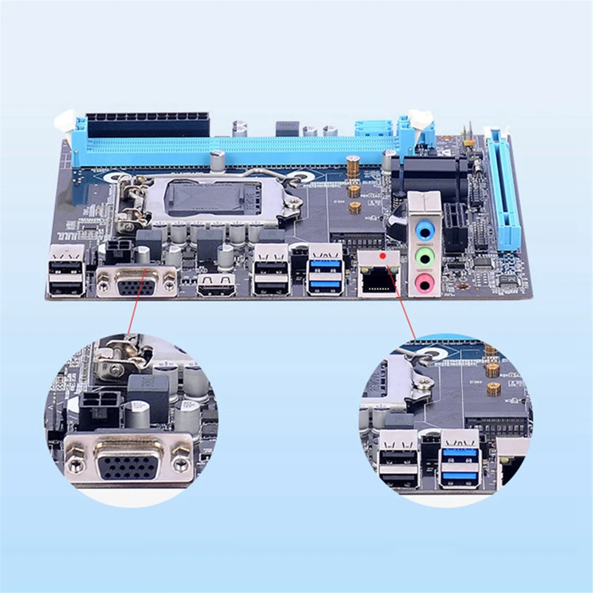 

H81 Computer Motherboard DDR3 16G LGA1150 PC Main Board VGA+HDMI-Compatible+RJ45 Port Support SATA 3.0 2.0 I3 I5 I7